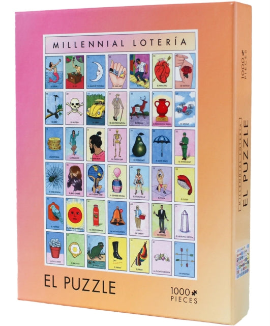 Binding: Toys & Hobbies
Description: A colourful fun and durable jigsaw puzzle inspired by Millennial Loteria'.