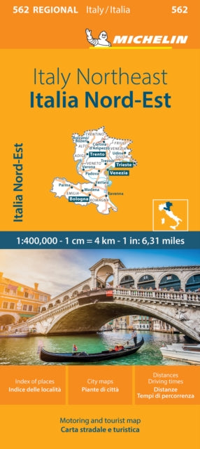 Binding: Visual And Mapping
Description: (Edition revised in 2023) Michelin Italy Northeast Regional Map scale 1/400,000 will provide you with an extensive coverage of primary secondary and scenic routes for this region.