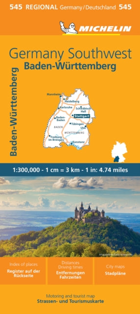 Binding: Visual And Mapping
Description: (Edition revised in 2023) Michelin Germany Southwest Regional Map scale 1/300,000 will provide you with an extensive coverage of primary secondary and scenic routes for this region.