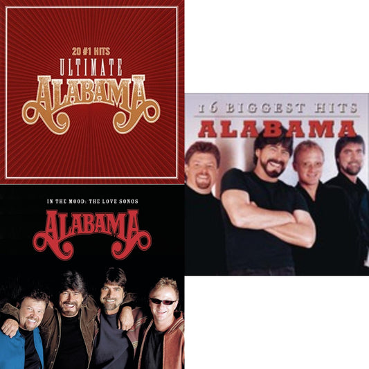 This is a 3 CD SKU bundle.
1.This CD is brand new.Format: CDThis item's title is: Ultimate Alabama: 20 Number 1 HitsArtist: AlabamaBarcode: 828766419627Release Date: 10/12/2004
2.This CD is brand new.