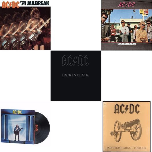 74 Jailbreak (180G) & Dirty Deeds Done Dirt Cheap (180G) & Back In Black (180G) & For Those About To Rock (180G) & Who Made Who (180G)