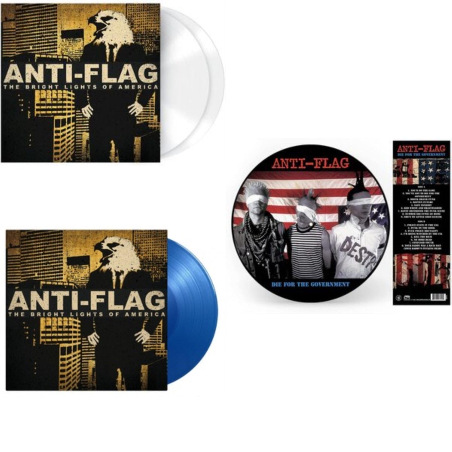 This is a 3 LP Vinyl SKU bundle.
1.This LP Vinyl is brand new.Format: LP VinylMusic Style: PunkThis item's title is: Bright Lights Of America (2LP/180G/Solid White Vinyl)Artist: Anti-FlagLabel: MUSIC ON VINYLBarcode: 8719262020610Release Date: 8/20/2021
2.This LP Vinyl is brand new.