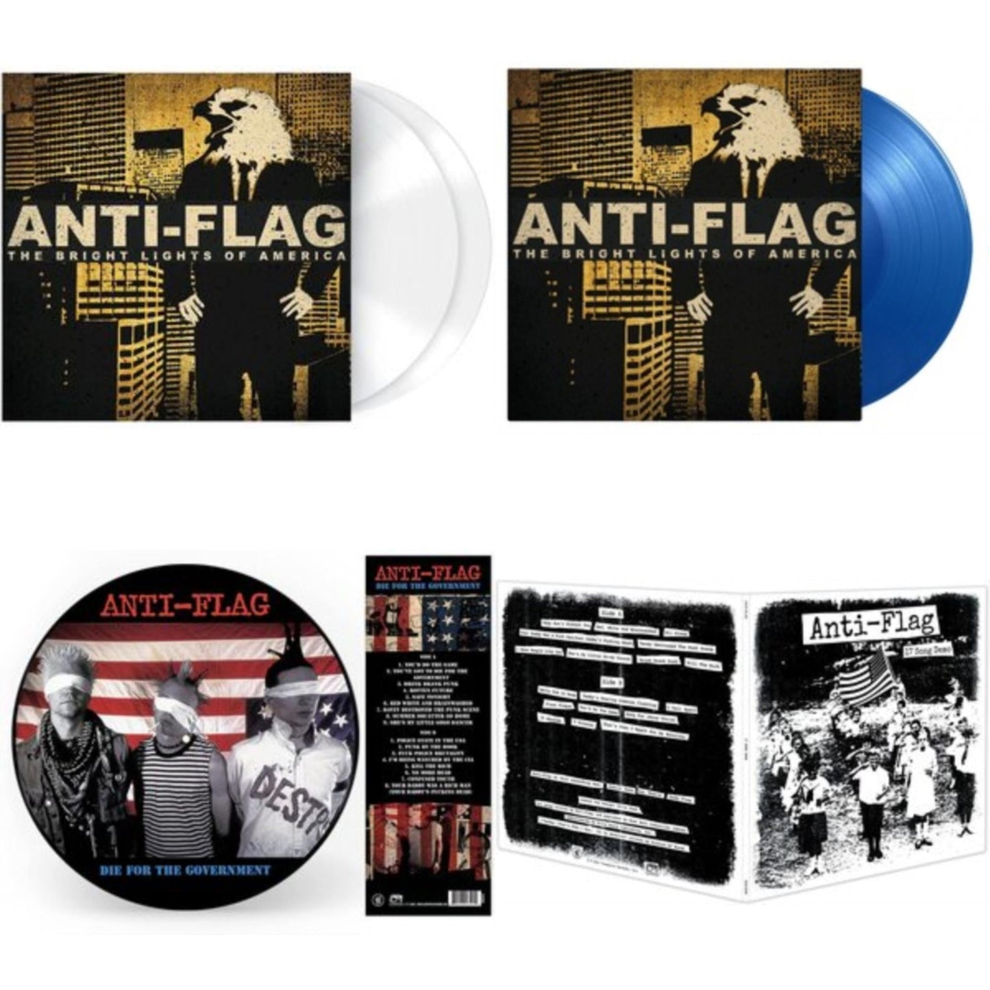 This is a 4 LP Vinyl SKU bundle.
1.This LP Vinyl is brand new.Format: LP VinylMusic Style: PunkThis item's title is: Bright Lights Of America (2LP/180G/Solid White Vinyl)Artist: Anti-FlagLabel: MUSIC ON VINYLBarcode: 8719262020610Release Date: 8/20/2021
2.This LP Vinyl is brand new.