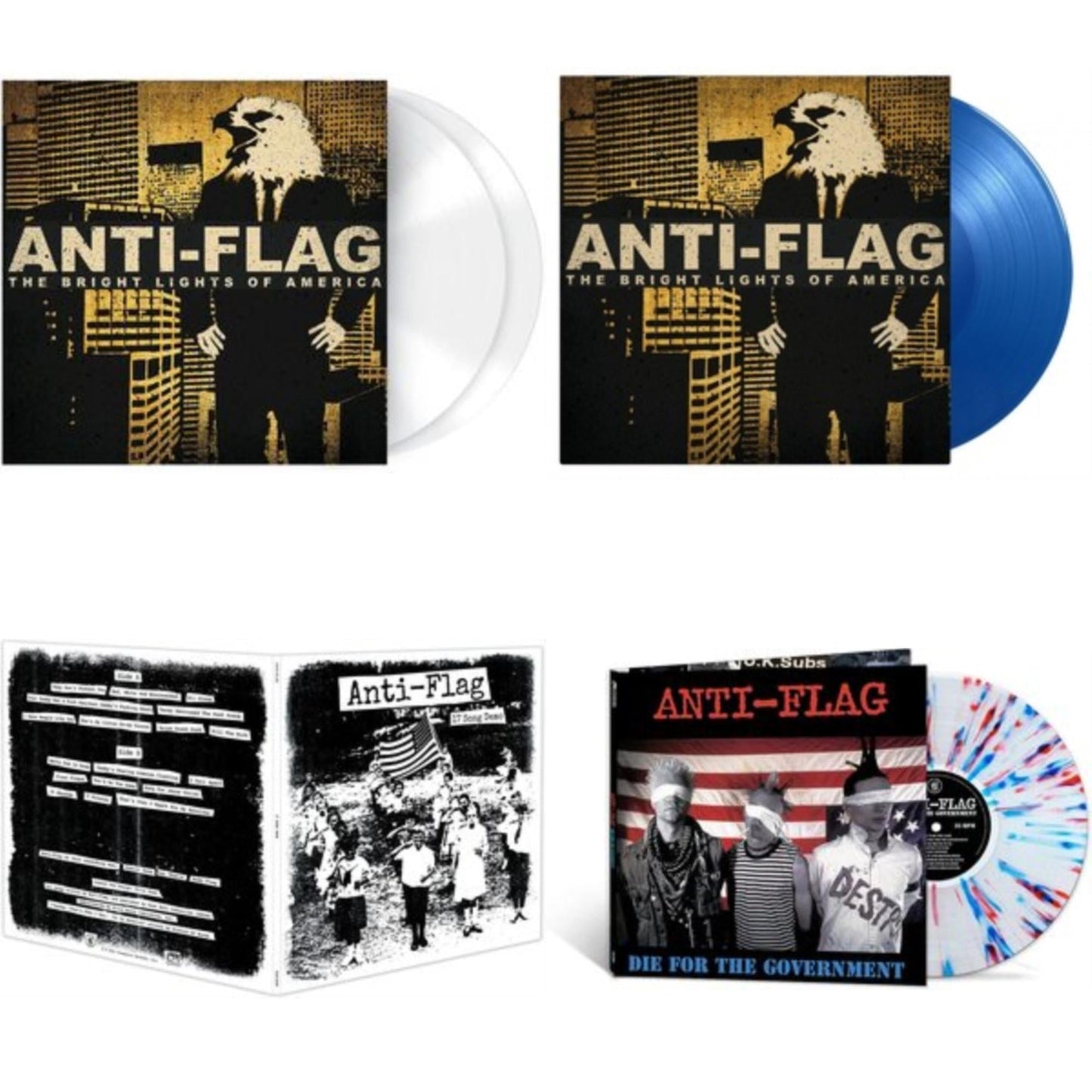 This is a 4 LP Vinyl SKU bundle.
1.This LP Vinyl is brand new.Format: LP VinylMusic Style: PunkThis item's title is: Bright Lights Of America (2LP/180G/Solid White Vinyl)Artist: Anti-FlagLabel: MUSIC ON VINYLBarcode: 8719262020610Release Date: 8/20/2021
2.This LP Vinyl is brand new.