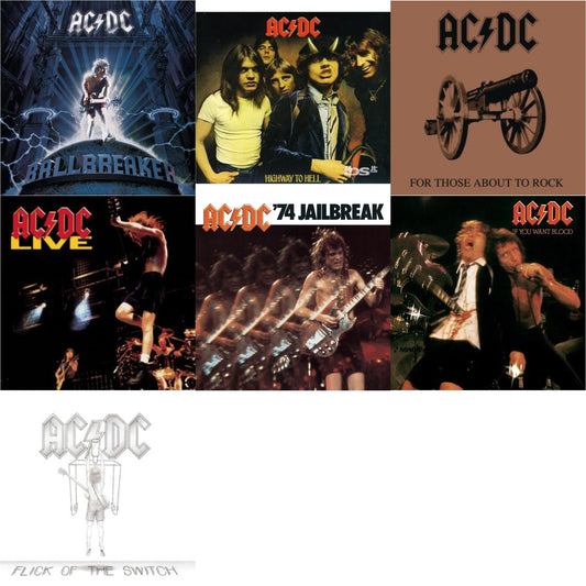 74 Jailbreak & If You Want Blood You've Got It & Highway To Hell & For Those About To Rock & Flick Of The Switch & Live & Ballbreaker