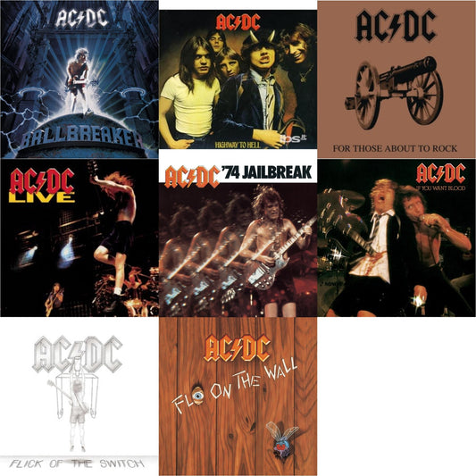 74 Jailbreak & If You Want Blood You've Got It & Highway To Hell & For Those About To Rock & Flick Of The Switch & Live & Ballbreaker & Fly On The Wall