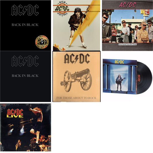 Back In Black (Gold Metallic LP Vinyl) & High Voltage (180G) & Dirty Deeds Done Dirt Cheap (180G) & Back In Black (180G) & For Those About To Rock (180G) & Who Made Who (180G) & Live (2LP/180G)
