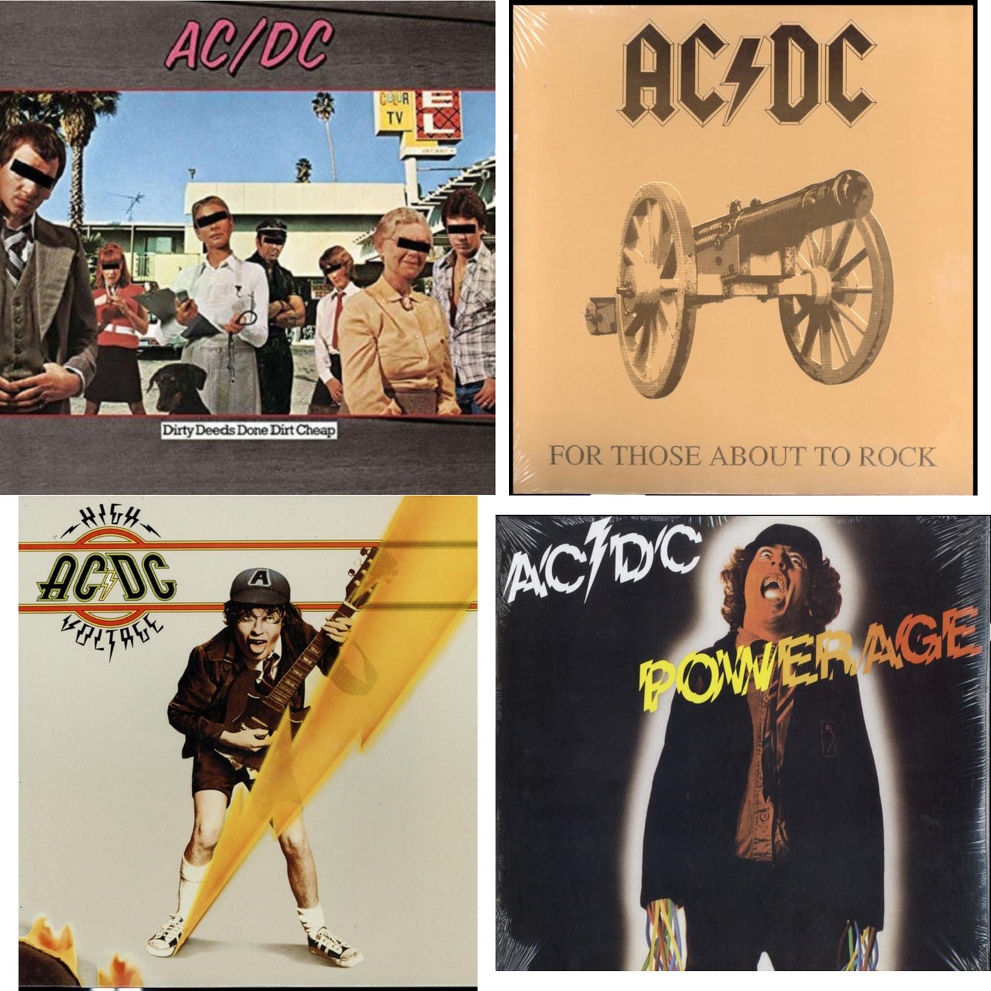 High Voltage (180G) & Dirty Deeds Done Dirt Cheap (180G) & Powerage (180G) & For Those About To Rock (180G)