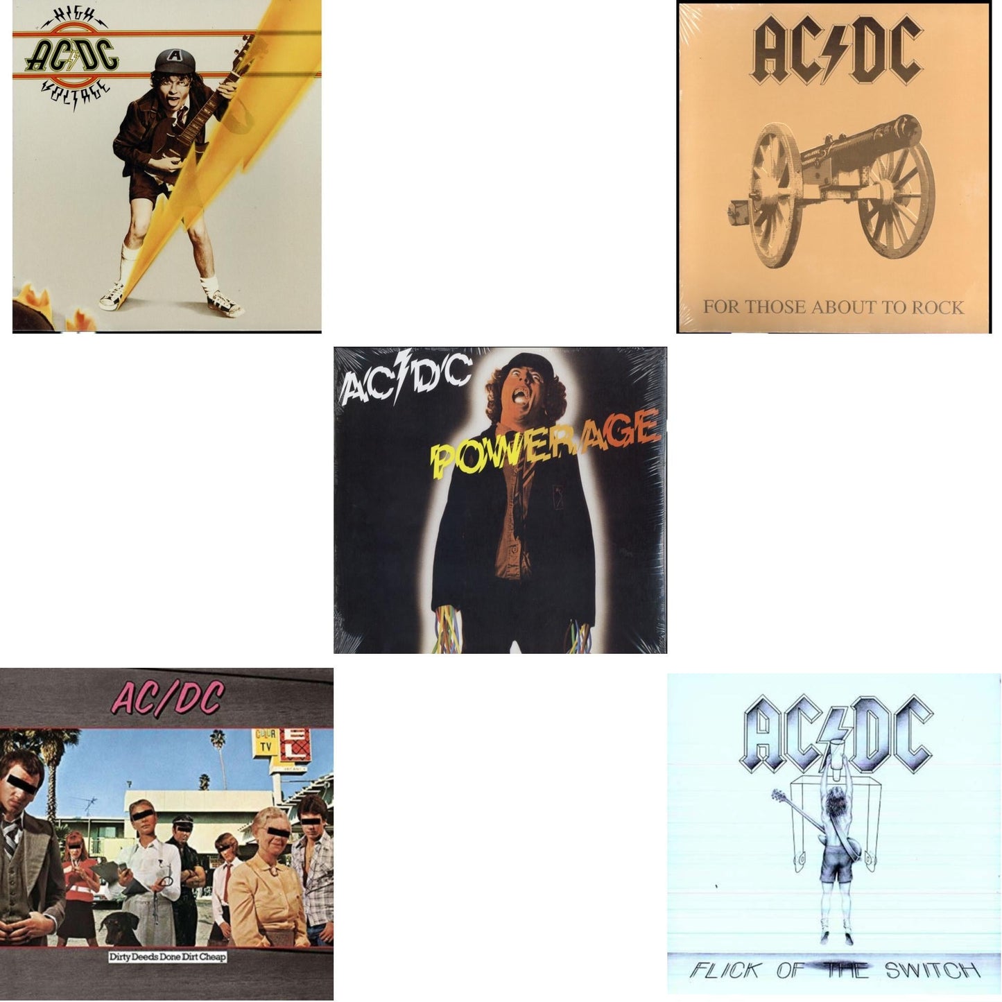 High Voltage (180G) & Dirty Deeds Done Dirt Cheap (180G) & Powerage (180G) & For Those About To Rock (180G) & Flick Of The Switch (180G)