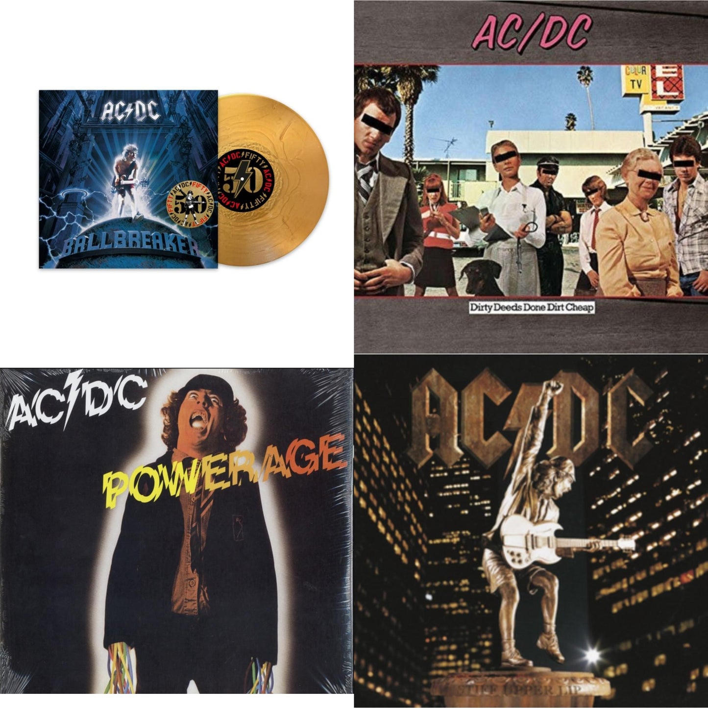 This is a 4 LP Vinyl SKU bundle.
1.This LP Vinyl is brand new.Format: LP VinylThis item's title is: Ballbreaker (50Th Anniversary/Gold Color LP Vinyl)Artist: Ac/DcBarcode: 196588733611Release Date: 6/21/2024
2.This LP Vinyl is brand new.