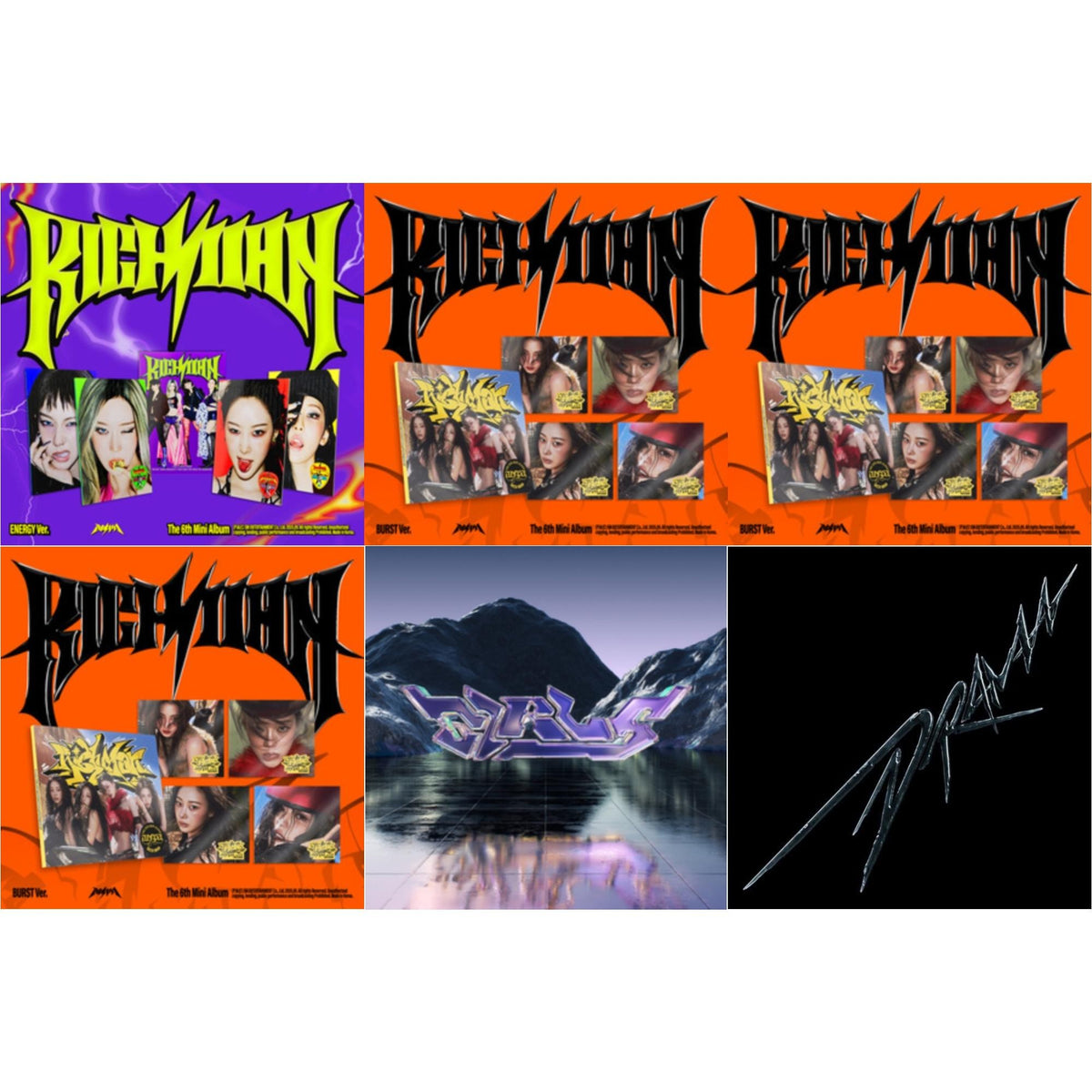 Rich Man (6Th Mini Album) (Energy Ver.) (Group Version) & Rich Man (6Th Mini Album) (Burst Ver.) (Karina Version) & Rich Man (6Th Mini Album) (Burst Ver.) (Winter Version) & Rich Man (6Th Mini Album) (Burst Ver.) (Giselle Version)