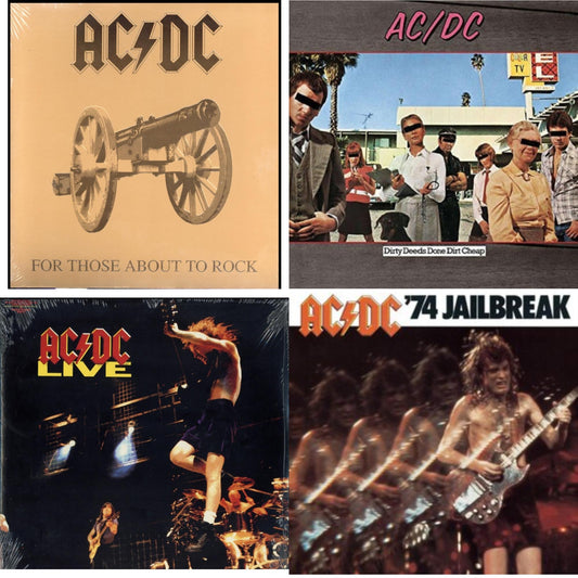 74 Jailbreak (180G) & Dirty Deeds Done Dirt Cheap (180G) & For Those About To Rock (180G) & Live (2LP/180G)
