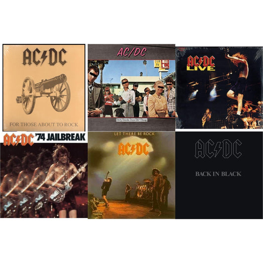 74 Jailbreak (180G) & Dirty Deeds Done Dirt Cheap (180G) & Let There Be Rock (180G) & Back In Black (180G) & For Those About To Rock (180G) & Live (2LP/180G)