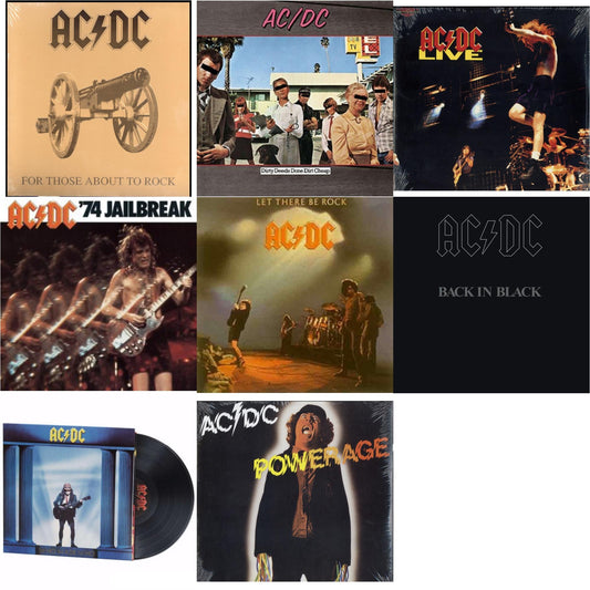 74 Jailbreak (180G) & Dirty Deeds Done Dirt Cheap (180G) & Let There Be Rock (180G) & Powerage (180G) & Back In Black (180G) & For Those About To Rock (180G) & Who Made Who (180G) & Live (2LP/180G)