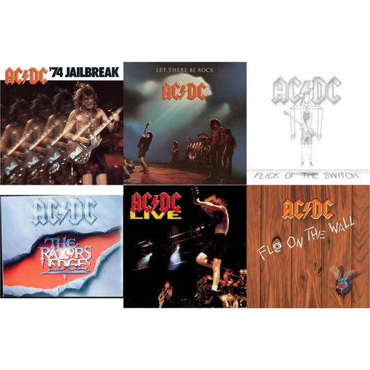 74 Jailbreak & Let There Be Rock & Flick Of The Switch & Razor's Edge & Live & Fly On The Wall