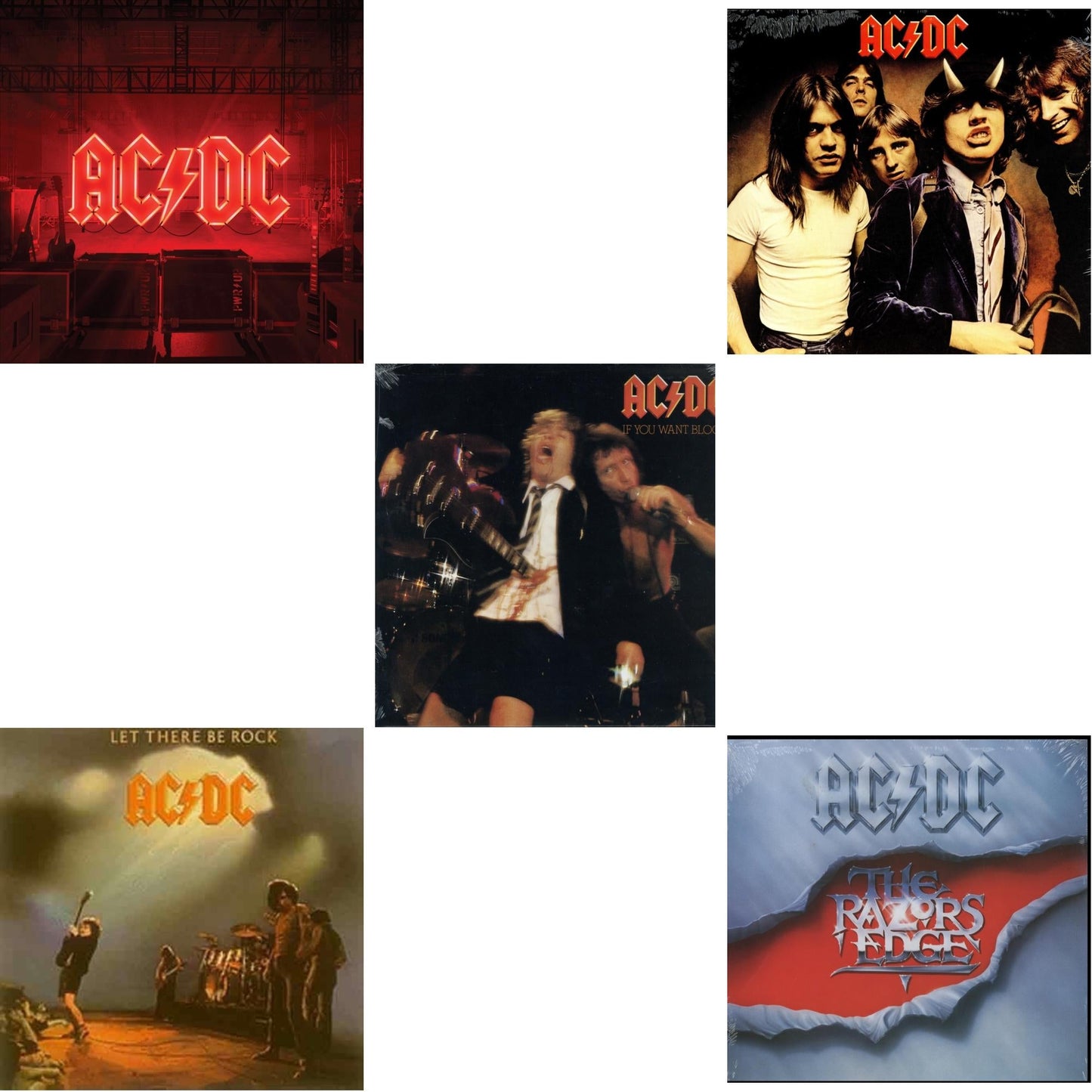 Power Up (180G/Gatefold Jacket/Inner Sleeve) & Let There Be Rock (180G) & If You Want Blood You've Got It (180G) & Highway To Hell (180G) & Razor’S Edge (180G)