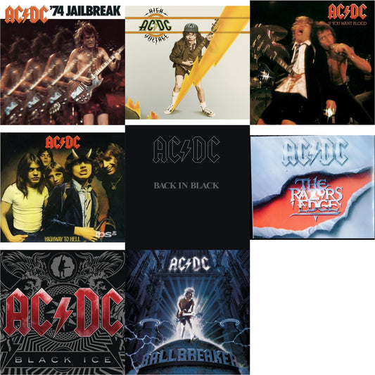 74 Jailbreak & High Voltage & If You Want Blood You've Got It & Highway To Hell & Back In Black & Razor's Edge & Black Ice & Ballbreaker