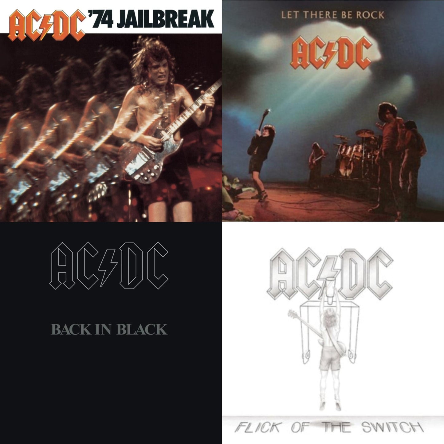 74 Jailbreak & Let There Be Rock & Back In Black & Flick Of The Switch