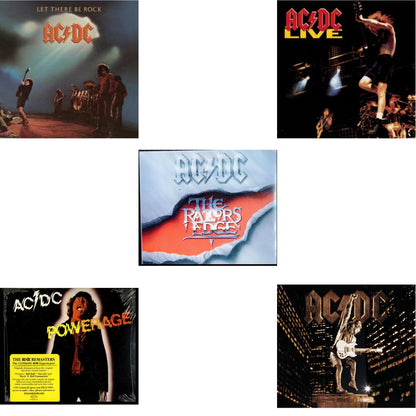 This is a 5 CD SKU bundle.
1.This CD is brand new.Format: CDMusic Style: Hard RockThis item's title is: Let There Be RockArtist: Ac/DcLabel: LEGACYBarcode: 696998020320Release Date: 4/29/2003
2.This CD is brand new.
