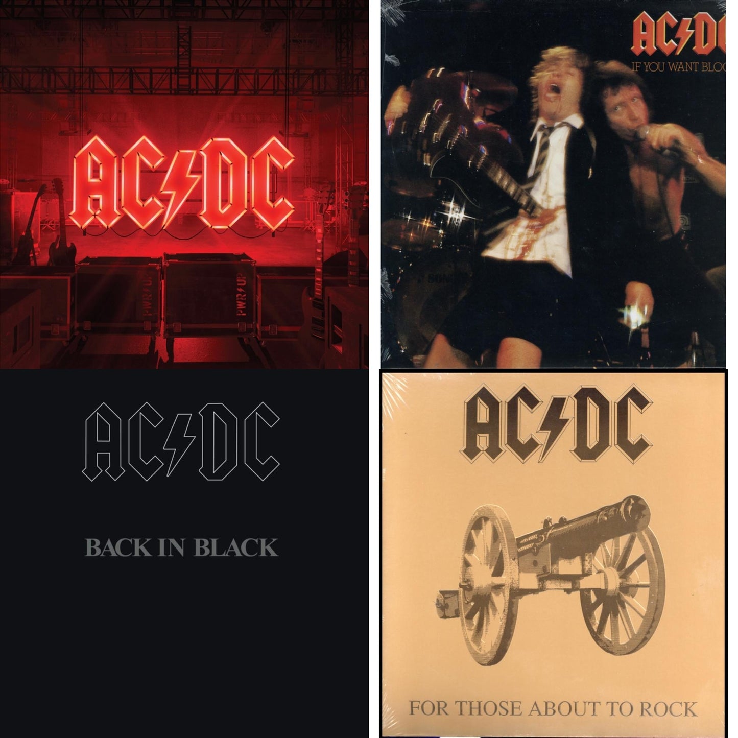 Power Up (180G/Gatefold Jacket/Inner Sleeve) & If You Want Blood You've Got It (180G) & Back In Black (180G) & For Those About To Rock (180G)