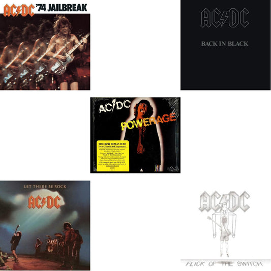 74 Jailbreak & Let There Be Rock & Powerage & Back In Black & Flick Of The Switch