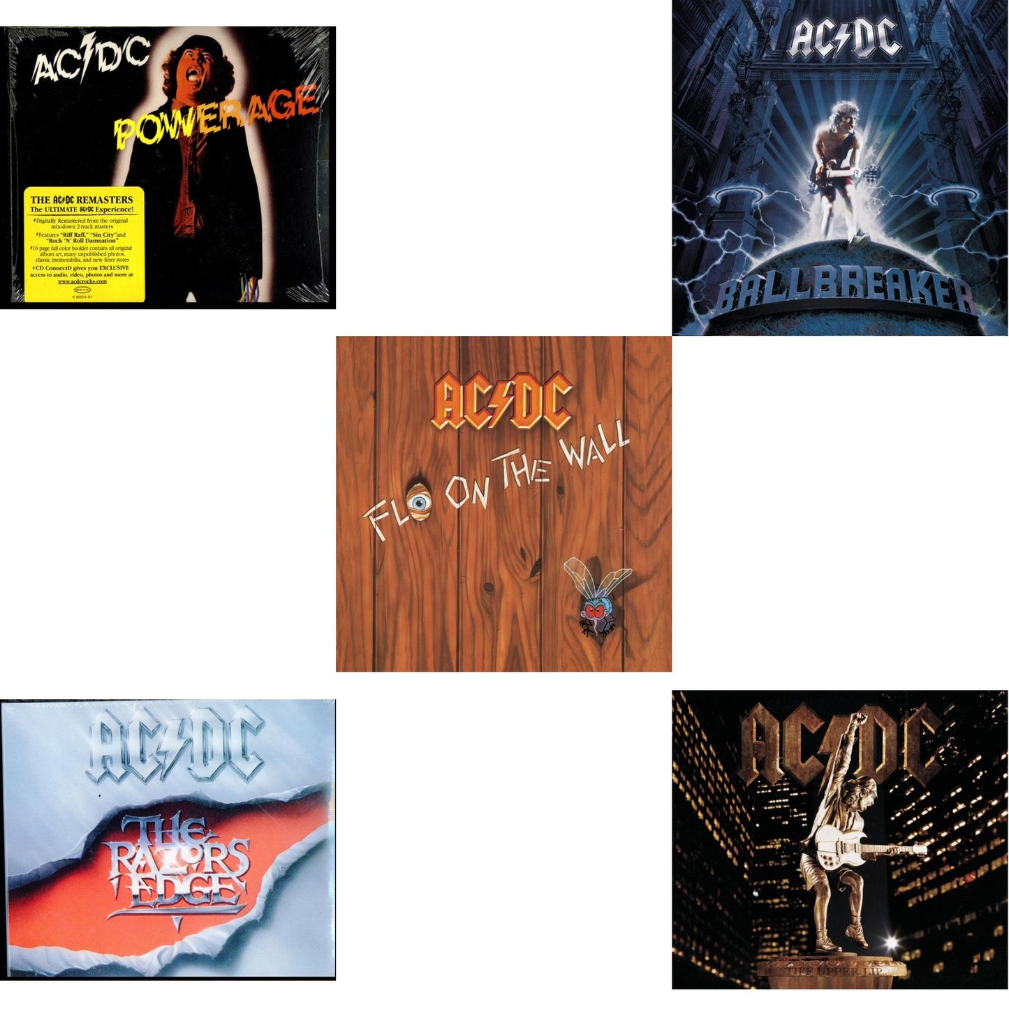 This is a 5 CD SKU bundle.
1.This CD is brand new.Format: CDMusic Style: Hard RockThis item's title is: PowerageArtist: Ac/DcLabel: LEGACYBarcode: 696998020429Release Date: 4/29/2003
2.This CD is brand new.