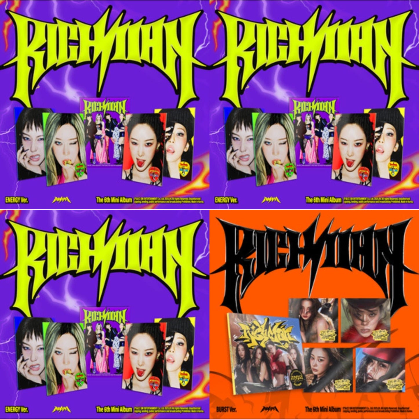 Rich Man (6Th Mini Album) (Energy Ver.) (Group Version) & Rich Man (6Th Mini Album) (Energy Ver.) (Karina Version) & Rich Man (6Th Mini Album) (Energy Ver.) (Ningning Version) & Rich Man (6Th Mini Album) (Burst Ver.) (Giselle Version)