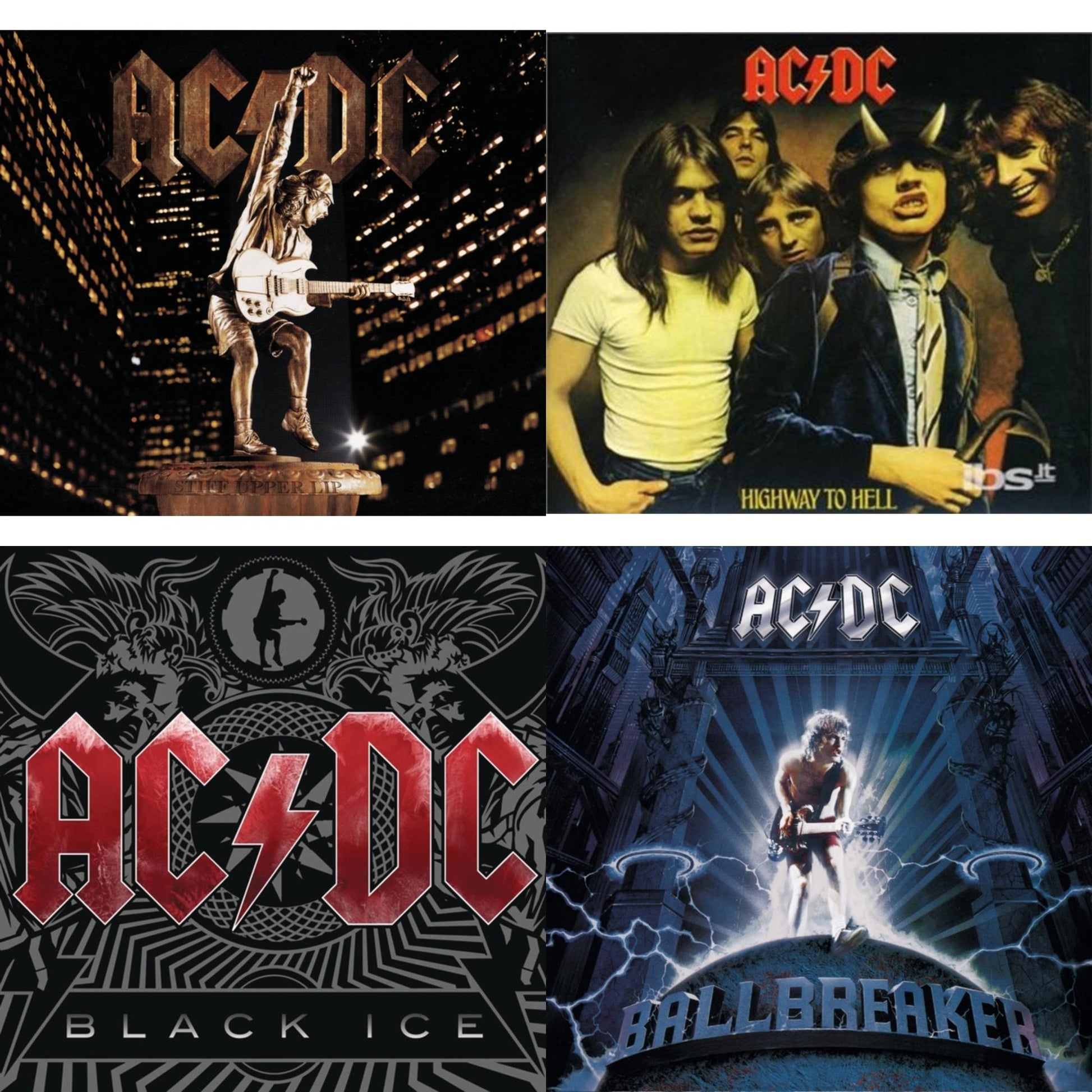 This is a 4 CD SKU bundle.
1.This CD is brand new.Format: CDMusic Style: Hard RockThis item's title is: Highway To HellArtist: Ac/DcLabel: LEGACYBarcode: 696998020627Release Date: 2/18/2003
2.This CD is brand new.