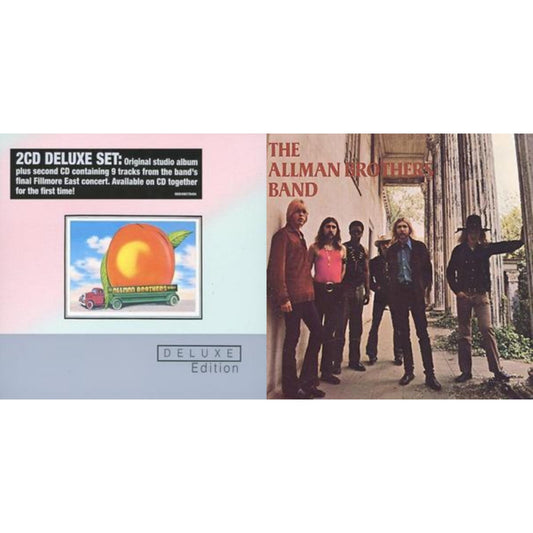 This is a 2 CD SKU bundle.
1.This CD is brand new.Format: CDMusic Style: Blues RockThis item's title is: Eat A Peach (Deluxe)Artist: Allman Brothers BandLabel: MERCURYBarcode: 602498778494Release Date: 5/23/2006
2.This CD is brand new.