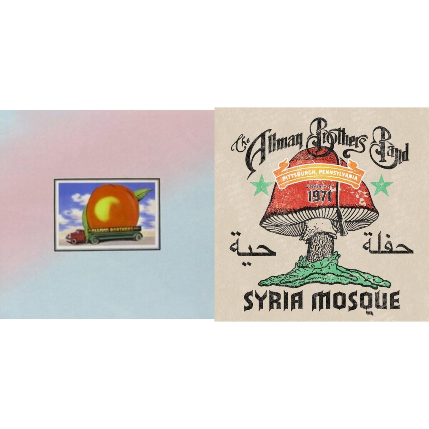 Eat A Peach (Light Pink & Light Blue LP Vinyl) & Syria Mosque: Pittsburgh, Pa January 17, 1971 (Live) (Pittsburgh Steel Gray Vinyl/2LP)