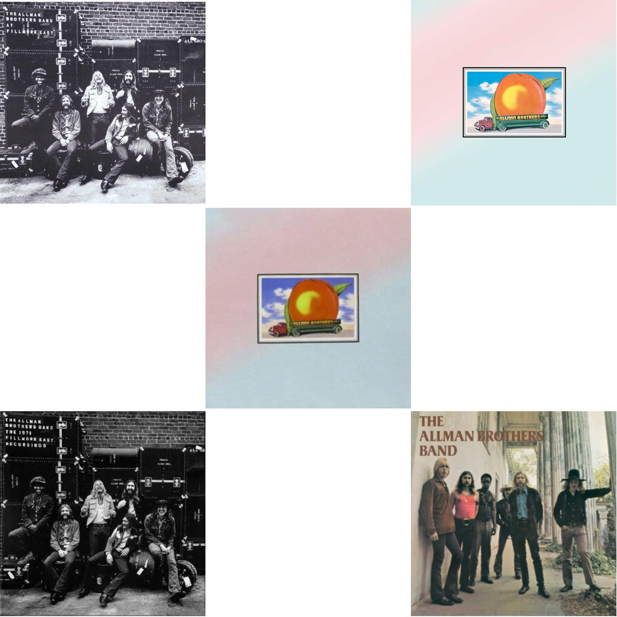Live At Fillmore East & Allman Brothers Band & At Fillmore East (2LP) & Eat A Peach (2LP) & Eat A Peach (Light Pink & Light Blue LP Vinyl)