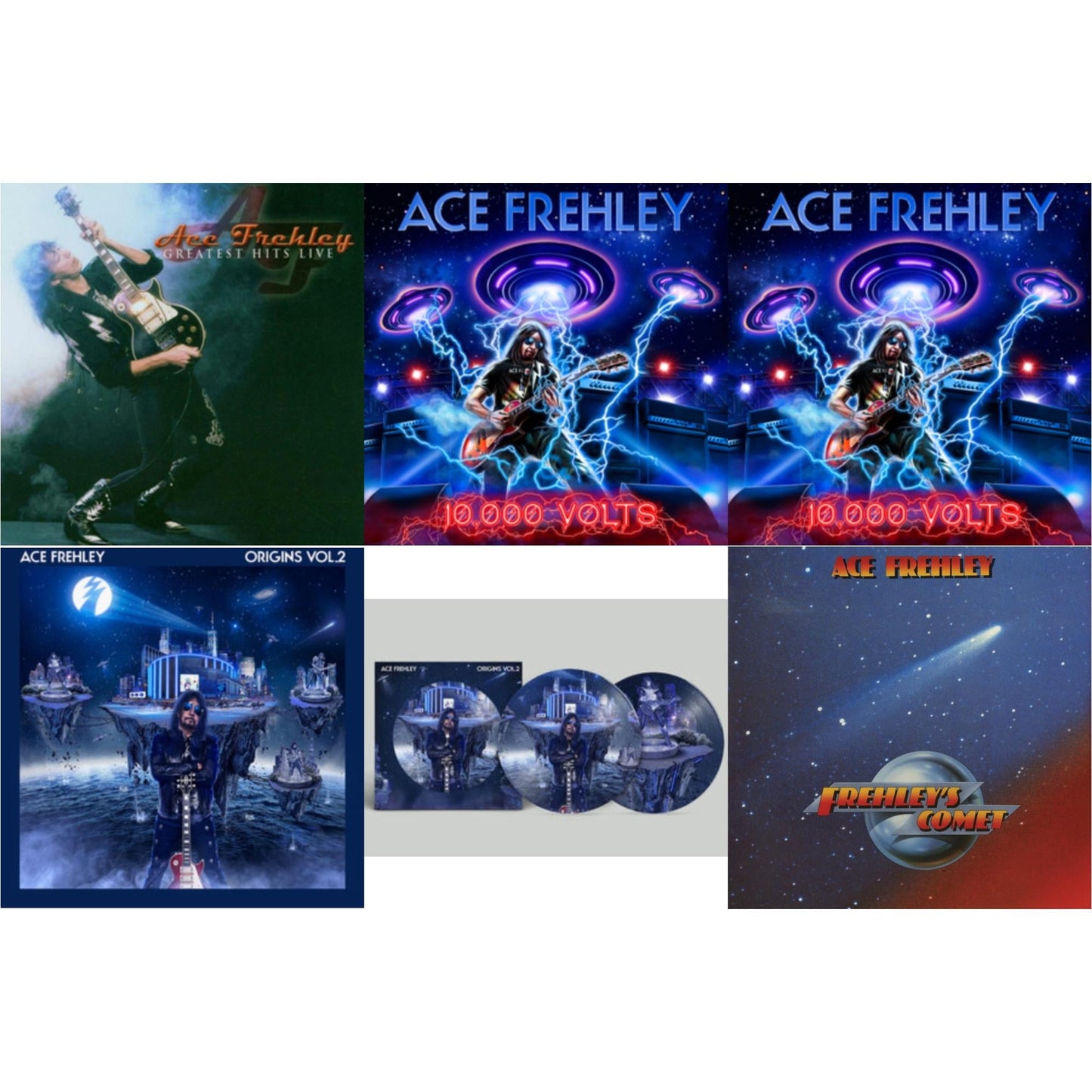 This is a 6 LP Vinyl SKU bundle.
1.This LP Vinyl is brand new.Format: LP VinylThis item's title is: Greatest Hits LiveArtist: Ace FrehleyLabel: MEGAFORCEBarcode: 020286236450Release Date: 2/4/2022
2.This LP Vinyl is brand new.