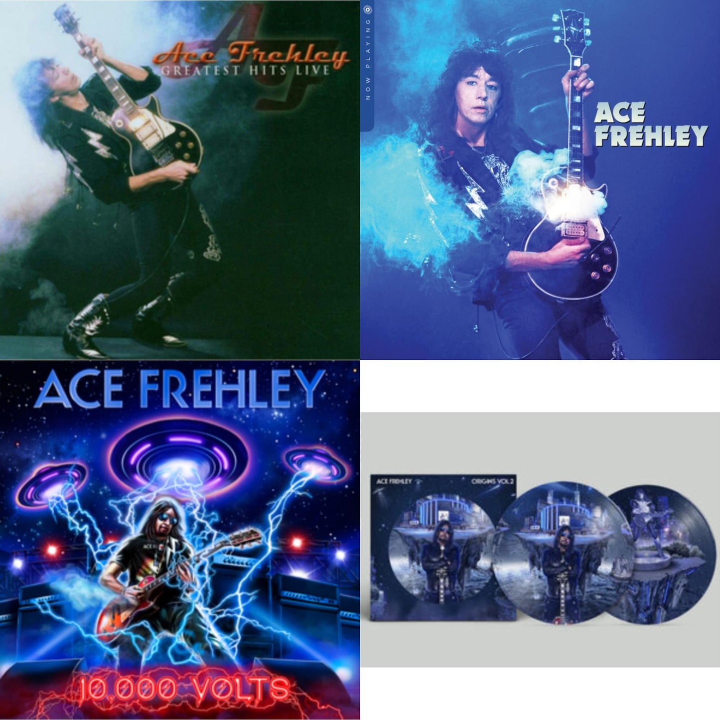 Greatest Hits Live & Now Playing (Blue LP Vinyl) & 10,000 Volts (Edge Only Splatter/Metal Gym Locker/Red Splatter LP Vinyl) & Origins: Vol. 2 (Picture Disc)