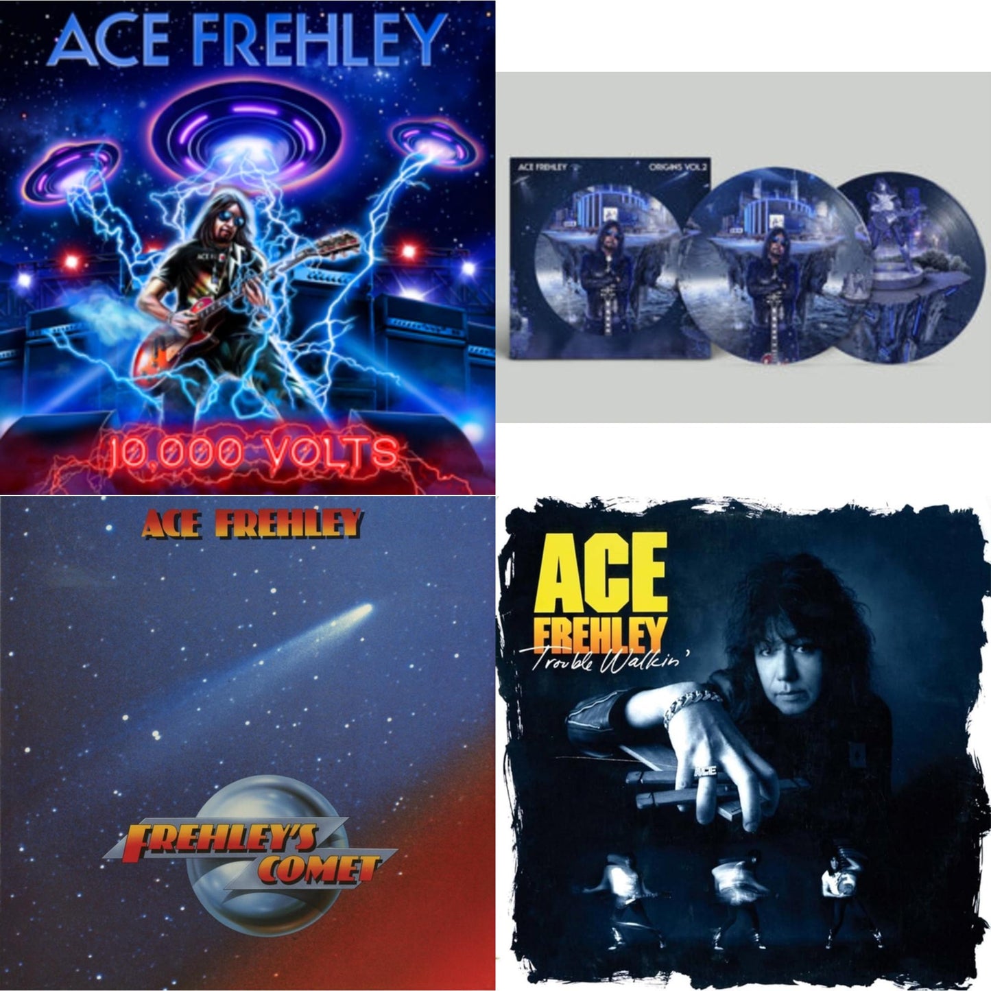 This is a 4 LP Vinyl SKU bundle.
1.This LP Vinyl is brand new.Format: LP VinylMusic Style: Hard RockThis item's title is: 10,000 Volts (Dragons Den LP Vinyl)Artist: Ace FrehleyLabel: MNRK HeavyBarcode: 634164402983Release Date: 2/23/2024
2.This LP Vinyl is brand new.