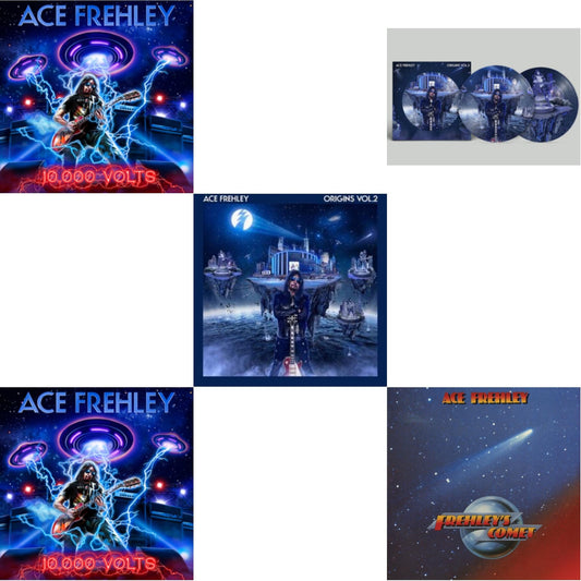 10,000 Volts (Edge Only Splatter/Metal Gym Locker/Red Splatter LP Vinyl) & 10,000 Volts (Orange Tabby LP Vinyl) & Origins Vol.2 (Blue & White LP Vinyl) & Origins: Vol. 2 (Picture Disc) & Frehley's Comet (Metallic Radiant Purple LP Vinyl/Limited Edition)
