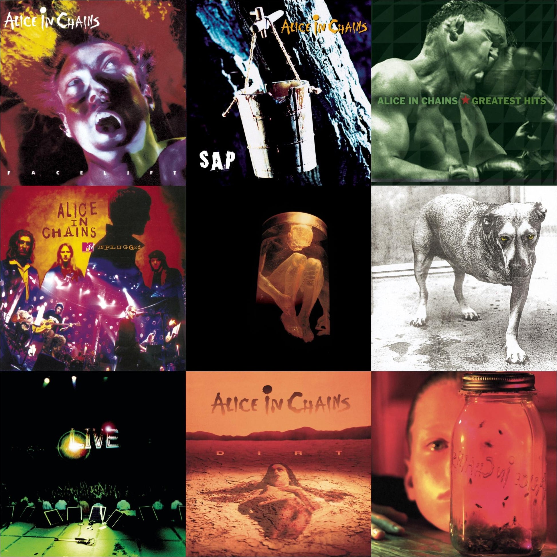 This is a 9 CD SKU bundle.
1.This CD is brand new.Format: CDMusic Style: GlitchThis item's title is: DirtArtist: Alice In ChainsLabel: LEGACYBarcode: 074645247526Release Date: 9/29/1992
2.This CD is brand new.