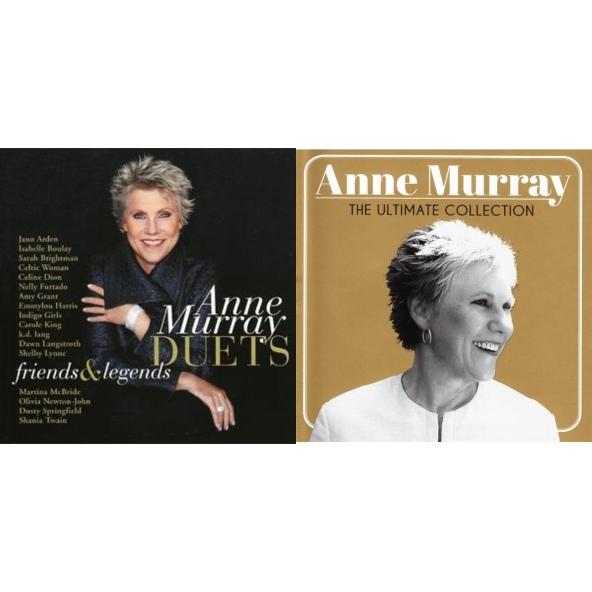 This is a 2 CD SKU bundle.
1.This CD is brand new.Format: CDThis item's title is: Duets Friends & LegendsArtist: Anne MurrayLabel: BLUE NOTEBarcode: 094638627821Release Date: 1/15/2008
2.This CD is brand new.