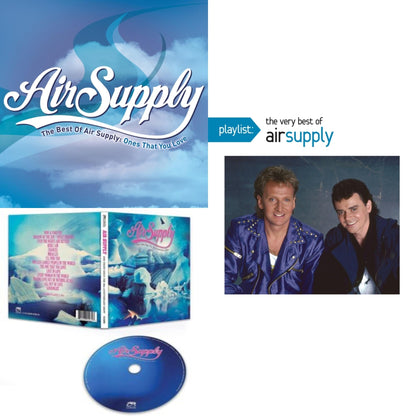 This is a 3 CD SKU bundle.
1.This CD is brand new.Format: CDMusic Style: AcousticThis item's title is: Best Of Air Supply: Ones That You LoveArtist: Air SupplyLabel: LegacyBarcode: 886971020625Release Date: 6/19/2007
2.This CD is brand new.