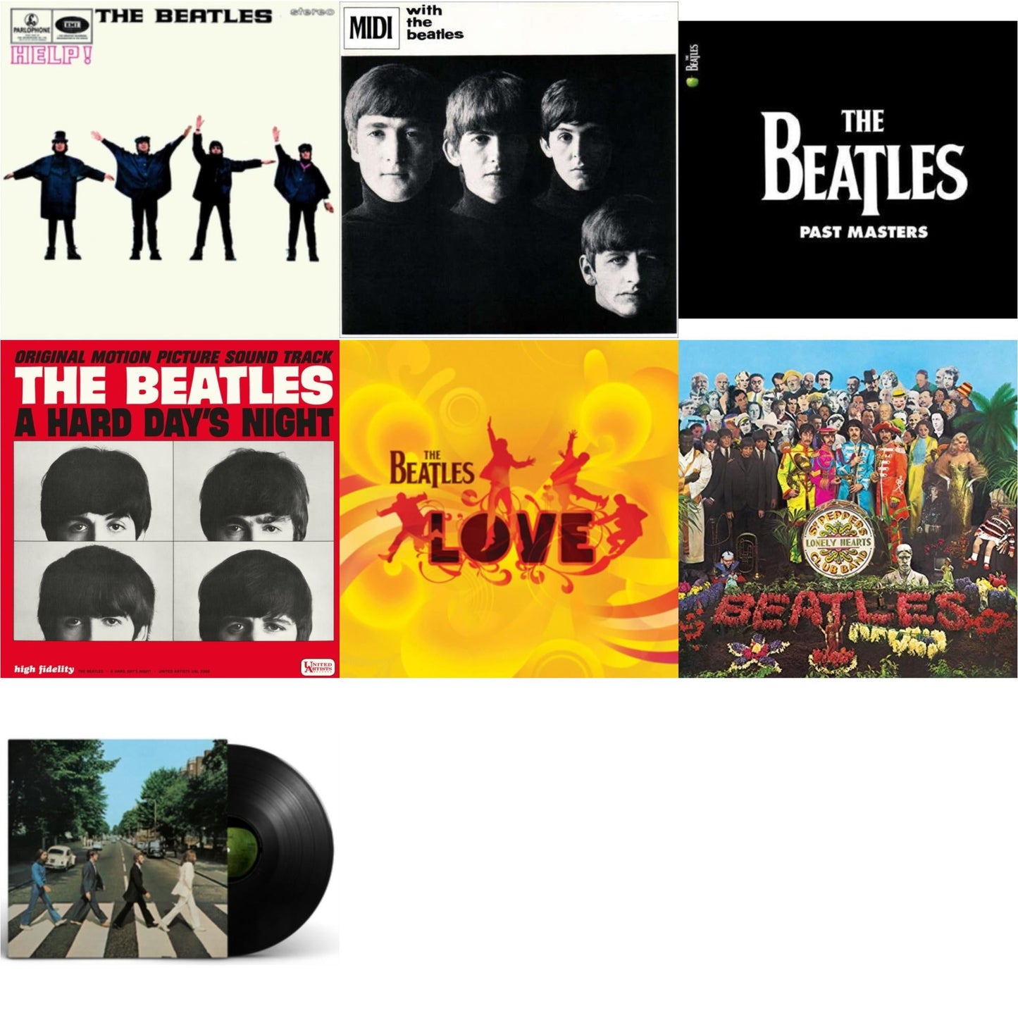 Help & With The Beatles & Past Masters 1 & 2 & Hard Day's Night (Ost)  & Love  & Sgt. Pepper's Lonely Hearts Club Band (2017 Stereo Mix/180G/Original Stencils) & Abbey Road Anniversary