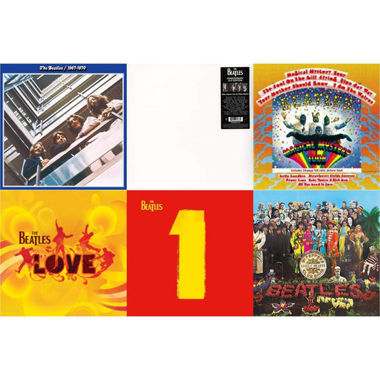 This is a 6 LP Vinyl SKU bundle.
1.This LP Vinyl is brand new.Format: LP VinylMusic Style: SoundtrackThis item's title is: Magical Mystery TourArtist: BeatlesLabel: UMEBarcode: 094638246510Release Date: 11/13/2012
2.This LP Vinyl is brand new.