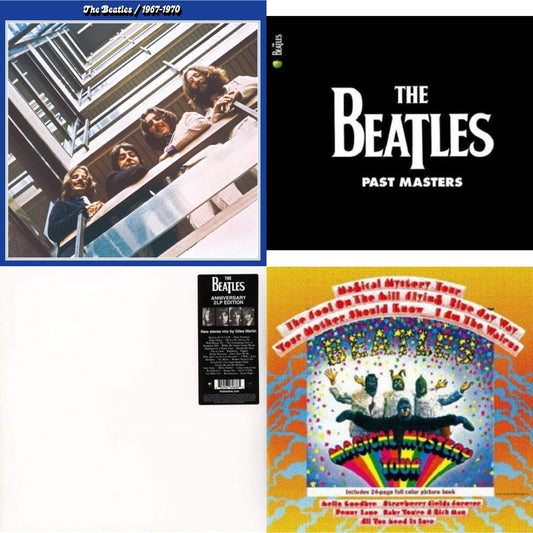 This is a 4 LP Vinyl SKU bundle.
1.This LP Vinyl is brand new.Format: LP VinylMusic Style: SoundtrackThis item's title is: Magical Mystery TourArtist: BeatlesLabel: UMEBarcode: 094638246510Release Date: 11/13/2012
2.This LP Vinyl is brand new.
