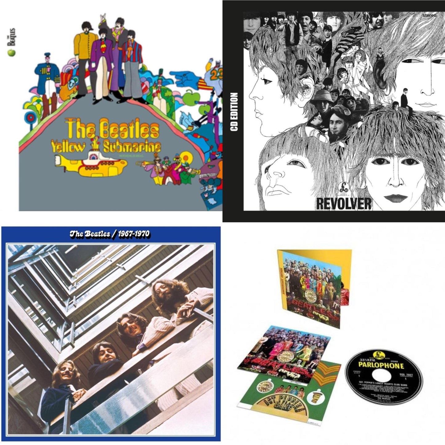 Yellow Submarine & Revolver Special Edition & Beatles 1967-1970 (2023 Edition) (2CD) & Sgt. Pepper's Lonely Hearts Club Band (Anniversary Edition)