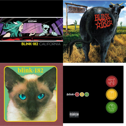 This is a 4 LP Vinyl SKU bundle.
1.This LP Vinyl is brand new.Format: LP VinylMusic Style: Pop PunkThis item's title is: California (Deluxe/2LP/180G)Artist: Blink-182Label: R MBarcode: 4050538282894Release Date: 5/19/2017
2.This LP Vinyl is brand new.