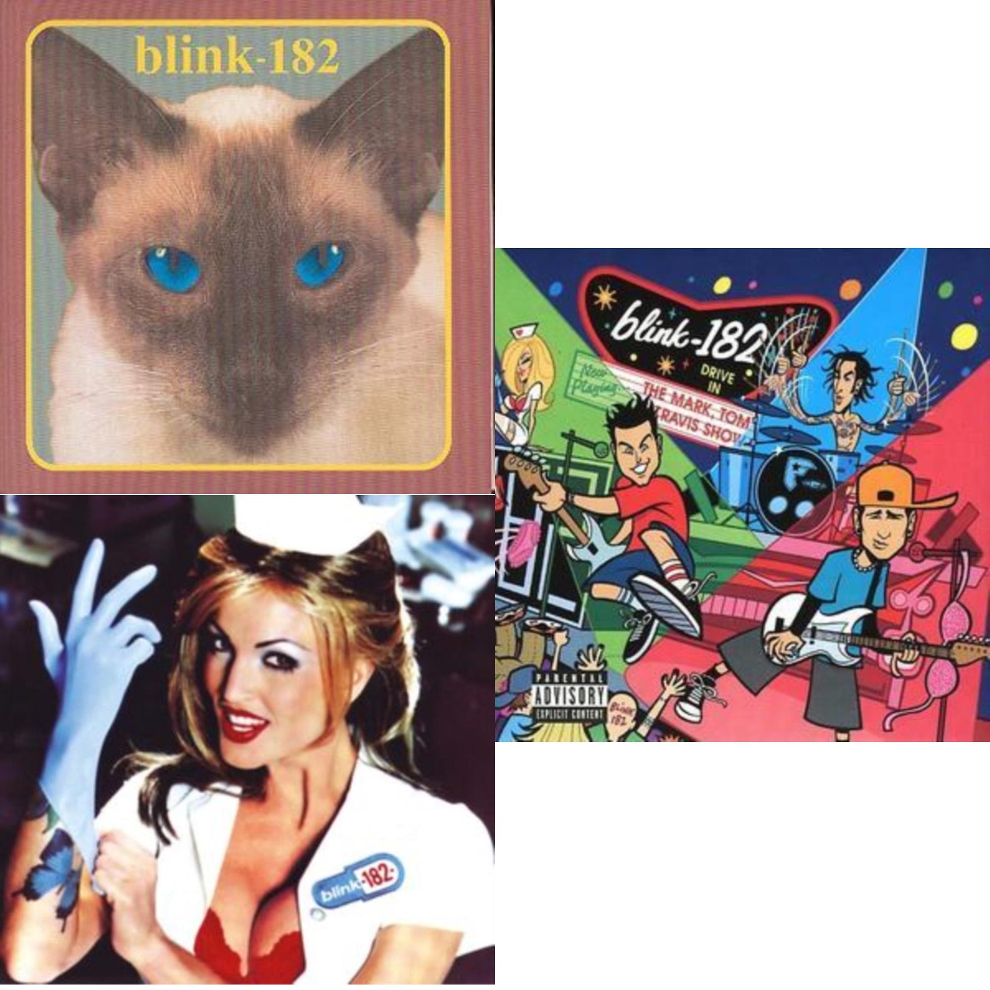 This is a 3 CD SKU bundle.
1.This CD is brand new.Format: CDMusic Style: DowntempoThis item's title is: Cheshire CatArtist: Blink-182Label: Robs RecordsBarcode: 723248613626Release Date: 11/3/1998
2.This CD is brand new.