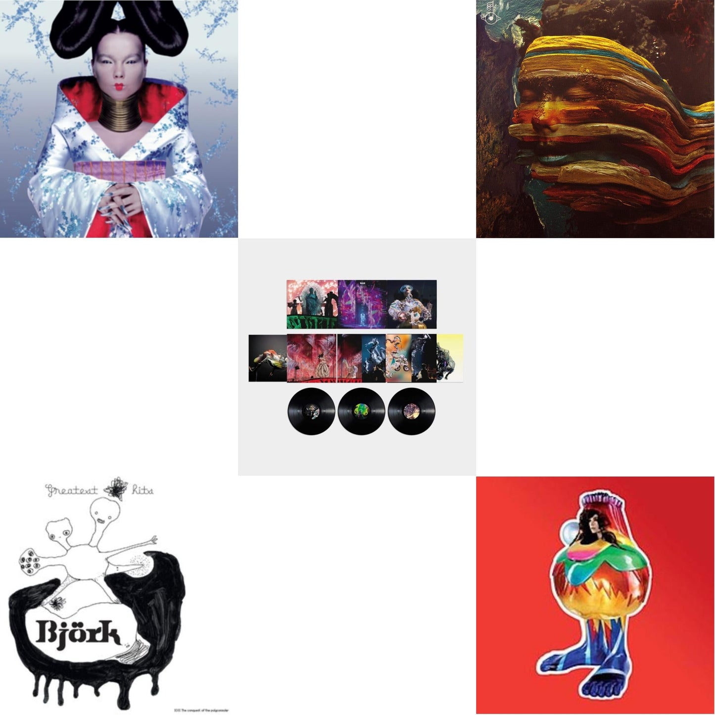 Homogenic & Greatest Hits & Cornucopia: Live (Heavyweight Vinyl/3LP) & Bastards: Remix & Volta