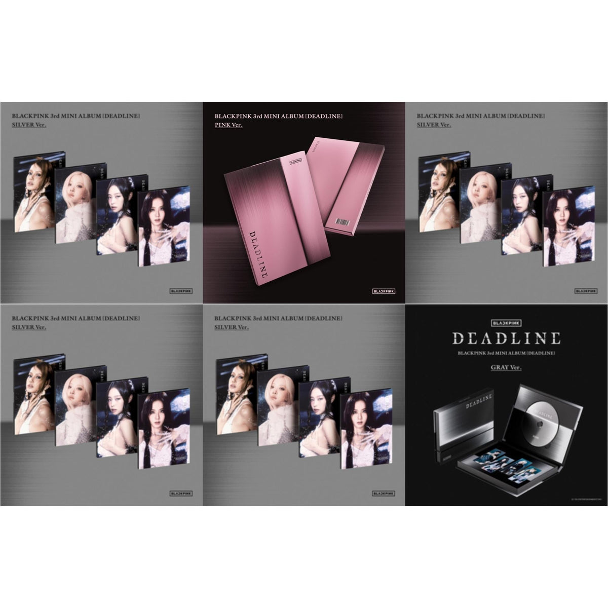 Deadline-Blackpink The 3Rd Mini Album (Silver Ver.-Jisoo) & Deadline-Blackpink The 3Rd Mini Album (Pink Ver.) & Deadline-Blackpink The 3Rd Mini Album (Silver Ver.-Jennie) & Deadline-Blackpink The 3Rd Mini Album (Silver Ver.-Rose)