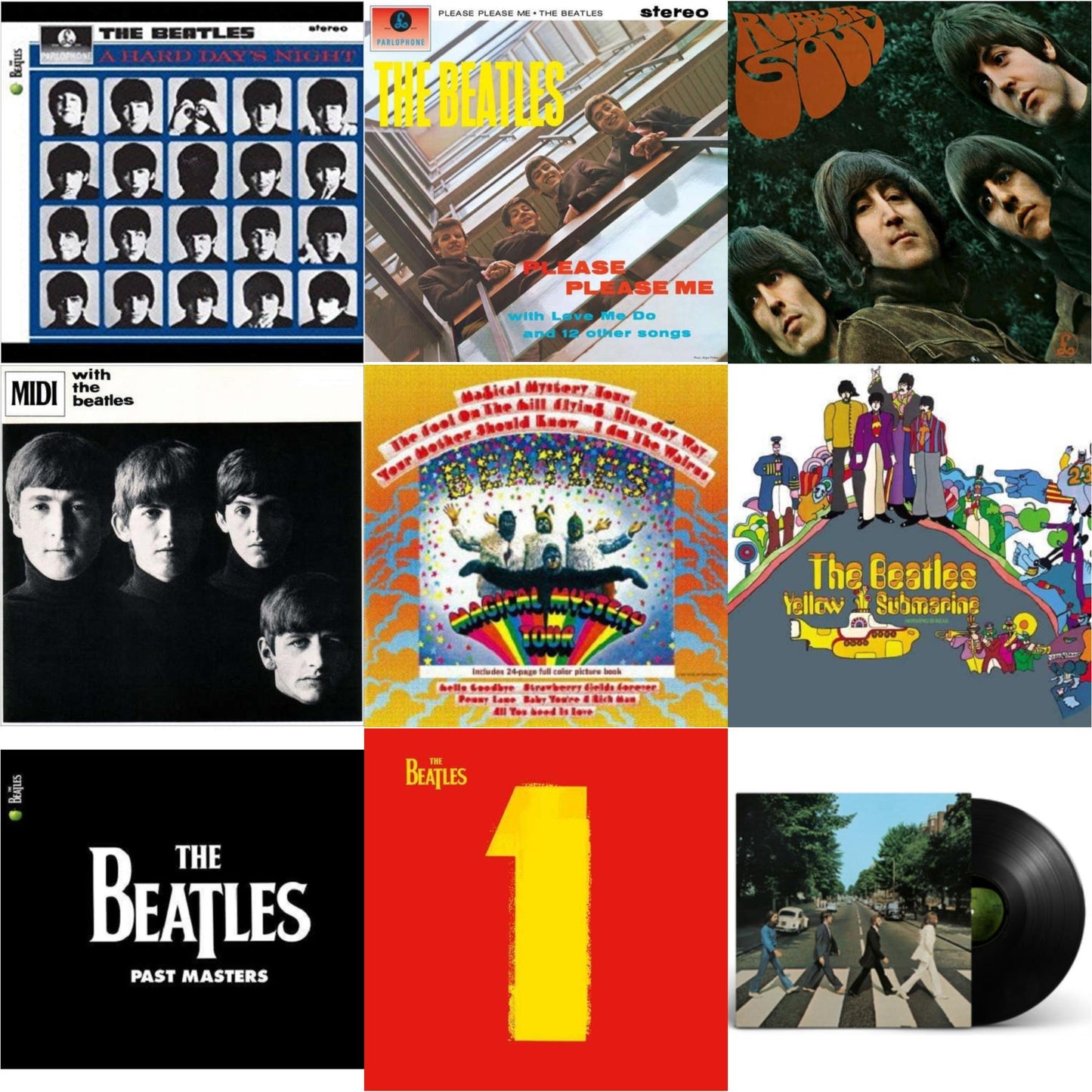 Hard Day's Night & Please Please Me & Rubber Soul & With The Beatles & Magical Mystery Tour & Yellow Submarine & Past Masters 1 & 2 & 1 (2015 Reissue) & Abbey Road Anniversary