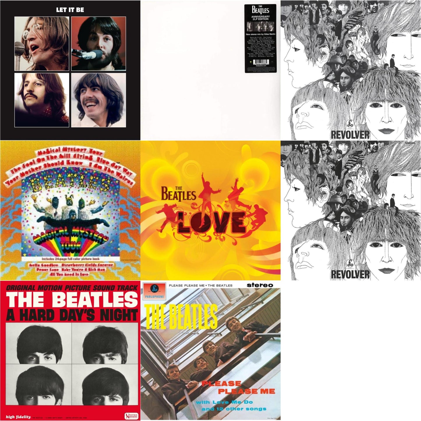 This is a 8 LP Vinyl SKU bundle.
1.This LP Vinyl is brand new.Format: LP VinylMusic Style: BeatThis item's title is: Please Please MeArtist: BeatlesLabel: ParlophoneBarcode: 094638241614Release Date: 11/13/2012
2.This LP Vinyl is brand new.