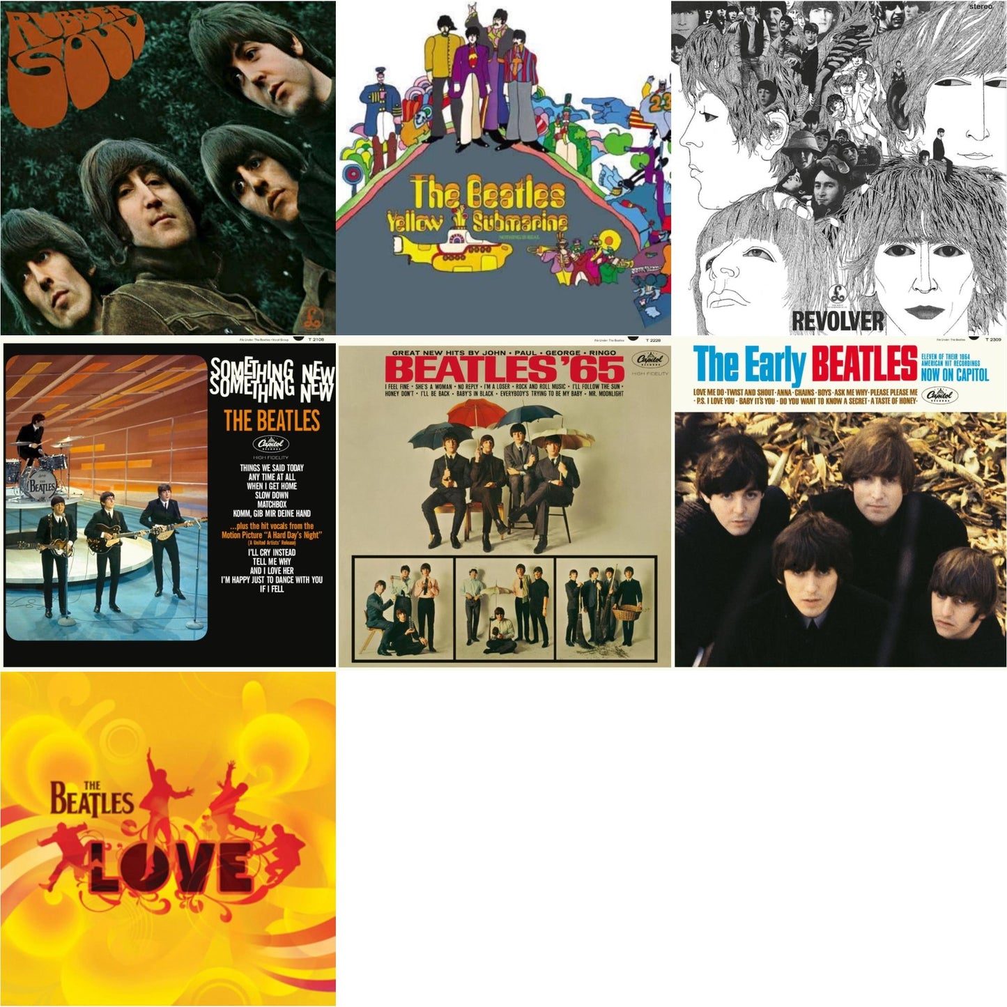 Rubber Soul & Yellow Submarine & Revolver Special Edition & Something New  & Beatles ‘65  & Early Beatles  & Love