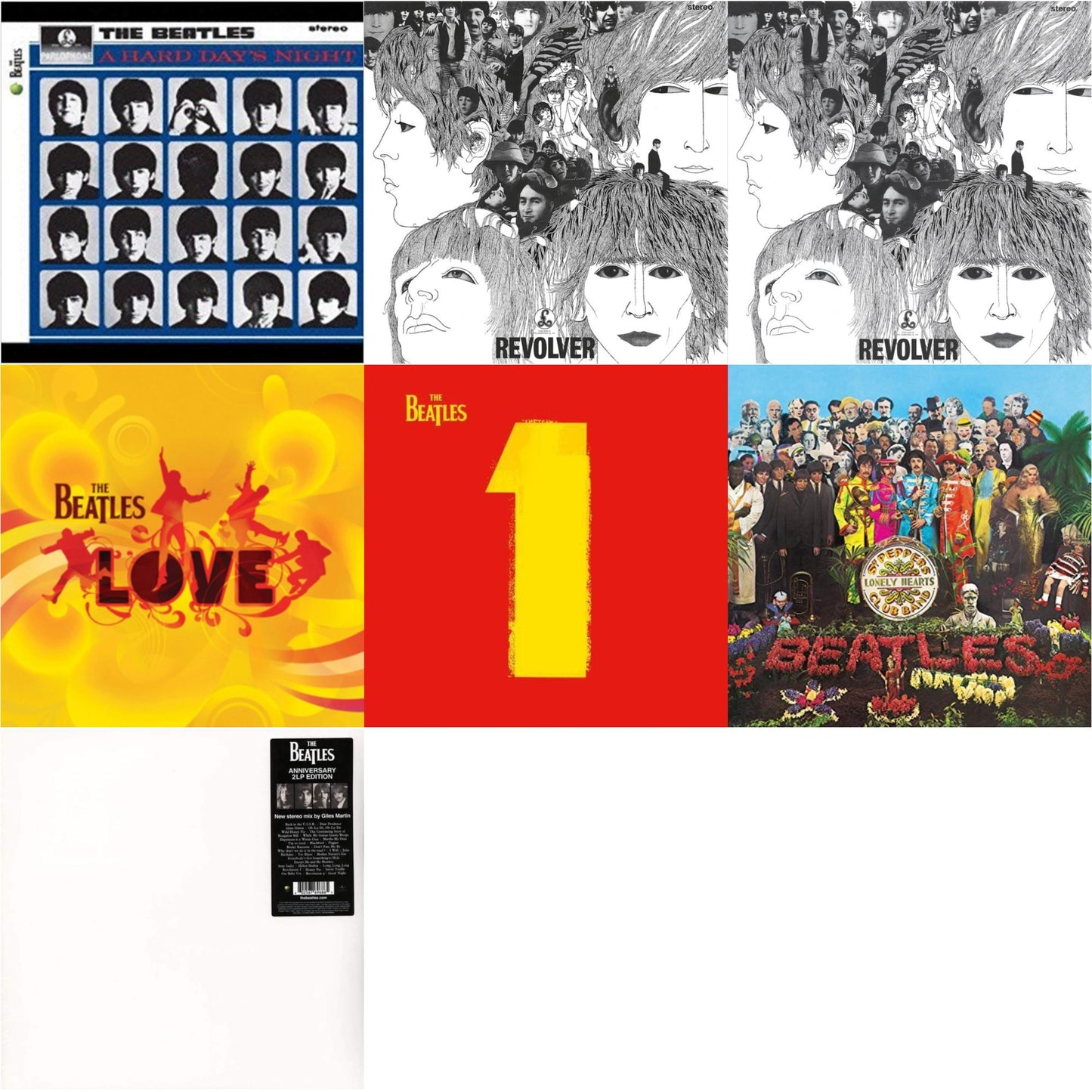 Hard Day's Night & Revolver Special Edition & Revolver - Special Edition (Picture Disc) & Love  & 1 (2015 Reissue) & Sgt. Pepper's Lonely Hearts Club Band (2017 Stereo Mix/180G/Original Stencils) & Beatles (The White Album) (2LP)